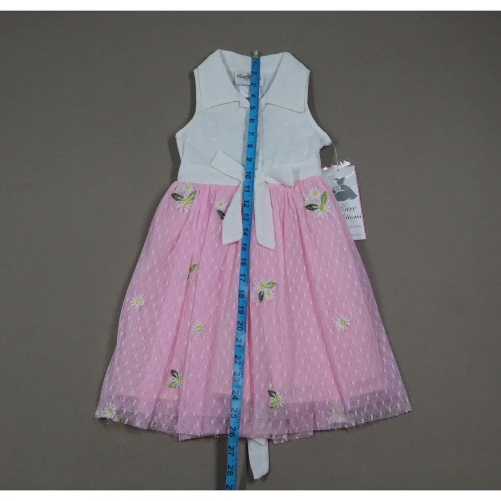 Rare Editions Toddler Girls Eyelet to‎ Embroidery Mesh Skirt Dress - Pink - 4T/4